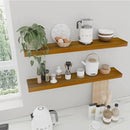IAE Walnut Floating Wall Shelves 36 inch, Bathroom Shelves Wall Mounted,Invisible Shelves Floating Kitchen Shelves,Wooden Wall Shelves with Brackets for Living Room Wall Mounted,Easy Install,Set of 2 by CozyNest Decor