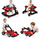HONEY JOY 4-in-1 Baby Walker, Activity Push Walker w/3 Adjustable Heights, Smooth Wheels w/Adjustable Speed, Padded Seat, Music & Light, Foldable Car Walker for Baby Boys Girls Age 6 Months+ (Red) by TinyTreasures Baby Boutique