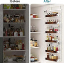 bukfen Over the Door Pantry Organizer, 6-Tier Adjustable Wooden Basket Kitchen Pantry Door Organization and Storage, Heavy-Duty Metal Hanging Kitchen Spice Rack,D6.3 x W17.71 x H50.60 inch,White by CozyNest Decor