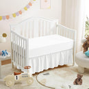 Horbaunal 2 Pack Crib Skirt & Crib Bed Sheet Set, White Crib Bed Skirt 28" x 52" with 14" Drop Dust Ruffle, Soft Microfiber Toddler Bedskirt Nursery Bedding Skirt for Baby Girls and Boys by TinyTreasures Baby Boutique