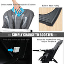 INFANS 4 in 1 High Chair–Booster Seat, Convertible Highchair w/Adjustable Height and Recline,Removable Tray,DetachableCushion, Installation-Free,Simple Fold for Baby, Infant& Toddler by TinyTreasures Baby Boutique
