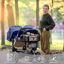 TOPDesign Universal Baby Stroller Organizer, Double Stroller Caddy with Detachable Mesh Bag & Heightened Insulated Cup Holders & Non-Slip Secure Hooks Accessories, Fits Most Strollers (Zoo) by TinyTreasures Baby Boutique