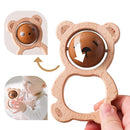 Wooden Baby Rattle Toys, Newborn Rattle Toys 0-12 Months Handmade Baby Clutching Toys | Natural Wooden Baby Teething Toys | Baby Shower/Birthday Gifts (Cute Bear Rattle) by TinyTreasures Baby Boutique