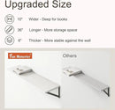 36"W x 10"D Floating Shelves, 10 Inch Deep White Floating Shelves, Farmhouse Rustic Deep Wall Shelves for Home Decor, Wide Large Floating Shelf for Bathroom, Living Room, Kitchen, Study Room by CozyNest Decor