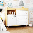 Baby Dresser Changing Table with Drawers,Shelf,Hidden Laundry Basket Storage,2 in 1 Nursery Dresser Chest for Infants, Baby Diaper Changing Station for Daycare,Bedroom,Natural by TinyTreasures Baby Boutique