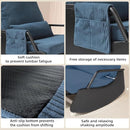Rocking Chair for Nursery, Modern Upholstered Plush Seating Glider Recliner Chair with High Backrest and Side Pocket, Accent Armchair with Cushions for Living Room/Reading (Blue) by TinyTreasures Baby Boutique