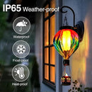 Hot Air Balloon Solar Lantern Outdoor Waterproof with Flickering Flame Gifts for Women Grandma Mom Glas Hanging Solar Lights Decorative for Outside Wall Front Porch Yard Garden Fence by GreenHaven Gardens