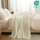 PHF 100% Cotton Waffle Weave Throw Blanket, Soft Lightweight Breathable Cozy Summer Throws for Couch Bed Sofa, Luxury Aesthetic Woven Blanket for Home Decor & Office, 50"x60", Cannoli Cream by CozyNest Decor