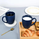 16oz Coffee Mugs Set of 6, Large Ceramic Modern Coffee Mugs With Handle For Tea,Latte,Cappuccino,Cocoa. Dishwasher.Microwave Safe (Matte Blue) by CozyNest Decor