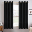MIULEE Linen Texture Curtains for Bedroom Solid 100% Blackout Thermal Insulated Halloween Black Curtains Grommet Room Darkening Drapes for Living Room Nursery 52x63 Inch (2 Panels) by TinyTreasures Baby Boutique