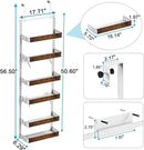 bukfen Over the Door Pantry Organizer, 6-Tier Adjustable Wooden Basket Kitchen Pantry Door Organization and Storage, Heavy-Duty Metal Hanging Kitchen Spice Rack,D6.3 x W17.71 x H50.60 inch,White by CozyNest Decor