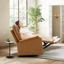 COLAMY Leather Swivel Recliner Chair with Footrest, High Back with Double-Layer Cushion, Glider Recliner for Nursery & Living Room, Bedroom, Camel by TinyTreasures Baby Boutique