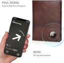 Polare Luxury RFID Blocking Leather Passport Holder Travel Wallet For Men and Women (Coffee with AirTag Slot) by TinyTreasures Baby Boutique