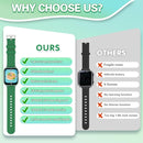 Vakzovy Kids Smart Watch for Boys with 26 Games, HD Touchscreen Camera Music Player Flashlight Pedometer Audiobook, Birthday Gifts Toy for Girls Age 6-12 Kids Smartwatch with Screen Protector Green by TinyTreasures Baby Boutique
