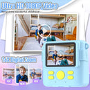 Kids Camera Instant Print, Christmas Birthday Gifts for Kids Age 3-12, Selfie Digital Camera with 1080P Videos,Toddler Portable Travel Cameras Toy for 4 5 6 7 8 9 Year Old Boys Girls-Blue by TinyTreasures Baby Boutique
