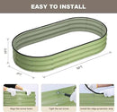 Raised Garden Bed, 6x3x1ft Galvanized Outdoor Planter Beds with Safety Edging and Gloves, Oval Metal Planter Box for Gardening Vegetables Flowers Herb by GreenHaven Gardens