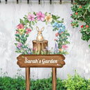 Personalized Rabbit Metal Sign with Stake,Custom Gardener Last Name Signs Outdoor Decor,Customized Flowers Gardening Birthday Gifts,Cute Animal Plaques for Patio Lawn Porch Backyard Farmhouse Outside by CozyNest Decor