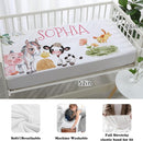 Custom Nursery Crib Bedding Set: Personalized Name 4 Piece Animal House Design Baby Crib Sets for Girls - Toddler Double Layer Blanket Set, Comfortable Crib Bed Sheets for Baby Toddlers by TinyTreasures Baby Boutique