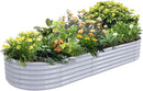 1 Pack 8x3x1.5FT Galvanized Raised Garden Bed Kit Oval Metal Ground Planter Box Outdoor Bottomless Planter Raised Beds for Vegetables Flowers Herbs Fruits, Gray by CozyNest Decor