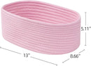 Cute Baskets for Shelf Storage Small Woven Basket to Store and Organize Daily Items/Durable Rope Basket for Living Room, Bedroom,Playroom/Oval-13x8.66x5.11’’,Stylish 3 Packs Pink by TinyTreasures Baby Boutique