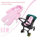 Infant Car Seat Insert with 3 Shoulder & Crocth Covers, Thickened Carseat Head and Body Support for Infant, Reversible Baby Car Seat Cushion for Boys Girls, Soft Mink Dot Newborn Insert for Preemie by TinyTreasures Baby Boutique