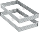 2PCS 8x4x1ft Raised Garden Bed-Outdoor Galvanized Planter Box for Vegetables, Fruits,Herbs, Flowers, Metal Raised Garden Bed kit-Sliver by GreenHaven Gardens