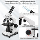 Microscope for Adults Professional:Compound Microscope for Kids 8-12,100X-2000X Kids Microscope Kit with Prepared Microscope Slides and Covers,Plant Stereo Microscopes for Kids Homeschool Lab by TinyTreasures Baby Boutique
