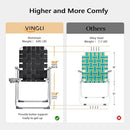 VINGLI Aluminum Patio Lawn Chairs Folding Set of 2 with Detachable Cup Holder, Webbed Beach Chair Folding Chair Outdoor Portable Camping Chair for Yard, Garden by GreenHaven Gardens