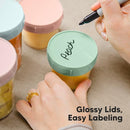 KeaBabies 4pk 8oz & 4pk 4oz Glass Baby Food Containers with Lids - Leak-Proof,Microwavable Small Glass Jars,Baby Purees & Toddler Snack Storage Containers,BPA-Free,Dishwasher & Freezer Safe(Musk Dusk) by TinyTreasures Baby Boutique
