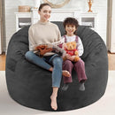 3FT Bean Bag Chair, Comfy Bean Bag Chairs with Memory Foam Filled, Fluffy Beanbag Sofa with Dutch Velvet Cover, Round BeanBag Chairs for Living Room, Playroom- Grey by TinyTreasures Baby Boutique