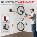 2-Pack Swivel Bike Rack Wall Mount, Bike Hangers for Garage, Space-Saving Vertical Bike Holder, Holds up to 77 lbs, Bicycle Wall Hanger Storage, No Heavy Lifting Required Indoor Hanging Bike Rack-Red by GreenHaven Gardens
