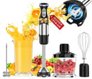 Immersion Blender Handheld 5 in 1-1100W Scratch Resistant Blender Stick, 12 Speed and Turbo Boost Hand Blender with Chopper Beaker Whisk and Milk Frother for Milkshake Puree Smoothie Food by TinyTreasures Baby Boutique