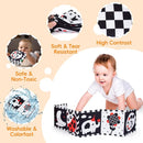 Cawgug Black and White High Contrast Baby Toys for Newborn Brain Development Tummy Time Soft Book Babies 0-3 6-12 Months Montessori Learning Activities Infant and Sensory Visual Stimulation Toys by TinyTreasures Baby Boutique