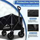 Collapsible Wagon Cart with Wheels Foldable, Folding Wagons Carts with Silent Universal Wheels, Large Grocery Cart On Wheels, Heavy Duty Utility Wagon for Shopping Beach Sports Fishing Camping, 130L by GreenHaven Gardens