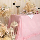 SquarePie Sequin Tablecloth 60 x 120 Inch Pink Sparkly Table Linen for Wedding Party by CozyNest Decor
