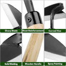 Japanese-Style Weeding Sickle/Hand Hoe, Sickle Garden Hand Weeder Tool with All Steel Blade for Cutting Grass, Digging, Soil loosening by GreenHaven Gardens