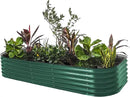 Vego garden Raised Garden Bed Kit, 17" Tall 10 in 1 Modular Raised Garden Beds Kit, Metal Planter Box for Vegetables, Flowers, Herbs, British Green by GreenHaven Gardens