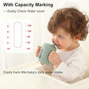 Seposeve 2 Pack Silicone Sippy Cups, Leak-Proof Baby Straw Cup for 6-12 Months, Spill Proof Toddler Cup with Straw 1-3 Years, with Capacity Marking, Non-slip Handle, Flow Control, 6 oz, Green Blue by TinyTreasures Baby Boutique