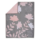 Lambs & Ivy Petals Gray/Pink Sateen Cotton Floral 3-Piece Baby Crib Bedding Set by TinyTreasures Baby Boutique