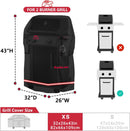 BBQ Grill Cover, 32 Inch Heavy Duty Waterproof 2 Burner Barbecue Gas Grill Covers for Weber Spirit Char-Broil Performance, Black by GreenHaven Gardens