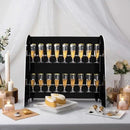 Tableclothsfactory Black Mirror Finish 2-Tier Wine Glass Stemware Rack, 18 Champagne Flute Holder Foam Board Stand - 25" by CozyNest Decor