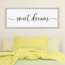 SRSZHIYUE Sweet Dreams Above Bed Wall Decor, 32"x12" Large Rustic Master Bedroom Over Bed Sign Guest Room Couples Wood Framed Farmhouse Horizontal Hanging Decoration (White) by CozyNest Decor