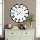 30 Inch Large Wall Clock Farmhouse Style - White Silent Non-Ticking Rustic Decor for Living Room, Kitchen, Bedroom by CozyNest Decor