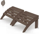 GREENVINES Adirondack-Ottoman | Wood Grain | Set of 2 | HDPE Plastic | Outdoor Footrest | All Weather | Foot Rest | Foot Stool | Dark Brown | for Adirondack Chair by CozyNest Decor