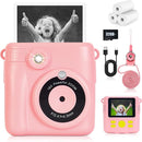 Instant Print Camera for Kids - 2.4 Inch Kids Camera Instant Print with Paper & 32G Card- Digital Children Toys as Christams Birthday Gifts for Girls Boys Age 3-12 - Pink by TinyTreasures Baby Boutique