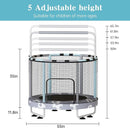 LAMERGE 55" 7-in-1 Round Trampoline for Kids Boys & Girls Ages 1-8, Indoor & Outdoor Trampoline for Fun, Adjustable Height Handrail ＆ Enclosed Safety Net ＆ Durable Designs for Toddlers Children by TinyTreasures Baby Boutique