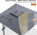 PURPLE LEAF Cantilever Umbrella 12FT Heavy Duty Large Double Top Offset Hanging 360° Rotation Square Umbrella for Garden Patio Deck Pool Backyard Cast Slate by GreenHaven Gardens