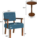 Accent Chair Set of 2 with Table, Living Room Chairs with Soft Seat and Armrests for Living Room Bedroom Reading Room Waiting Room, Lake Blue (AC01) by CozyNest Decor