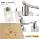 9-Light Brushed Nickel Glass Chandelier, Adjustable Height Hanging Industrial Dining Room Chandelier Over Table, Modern Farmhouse Chandelier for Kitchen Island Living Room Entryway Bedroom by CozyNest Decor