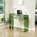 Acrylic Console Table, Entryway Table with Storage Shelves (Green) by CozyNest Decor
